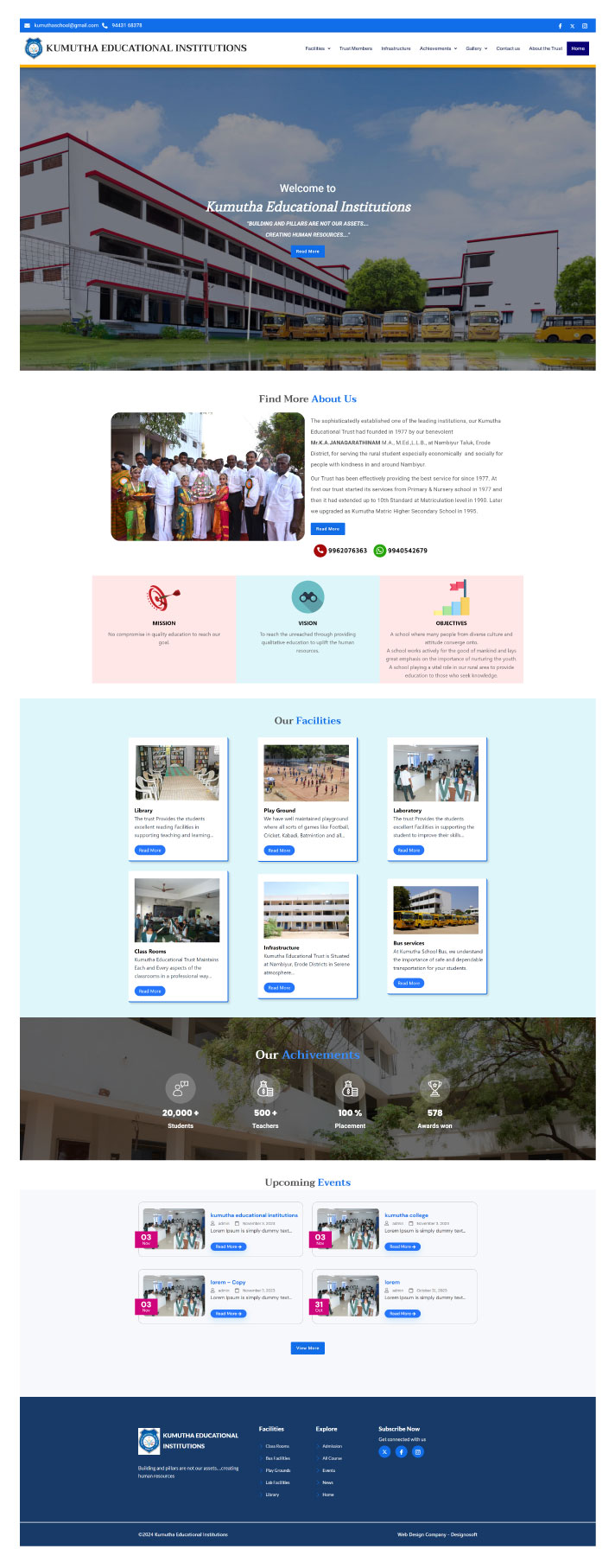 Website Designed for a realestate developer in Coimbatore